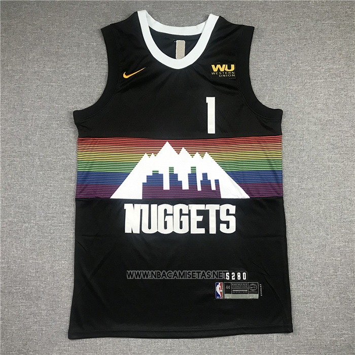 Camiseta Denver Nuggets Michael Porter JR. NO 1 Ciudad Negro